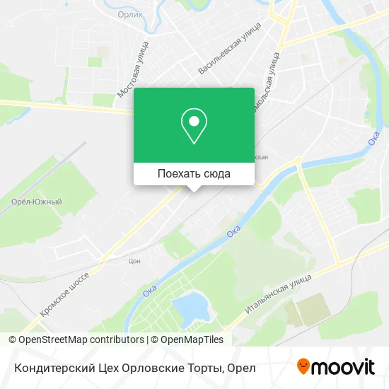 Карта Кондитерский Цех Орловские Торты