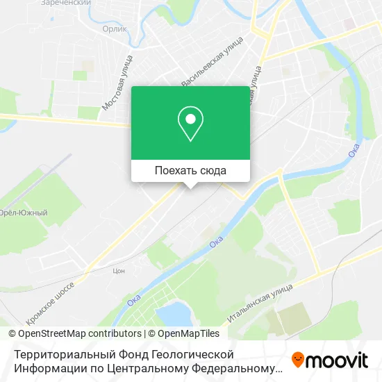 Карта Территориальный Фонд Геологической Информации по Центральному Федеральному Округу Орловский филиал.