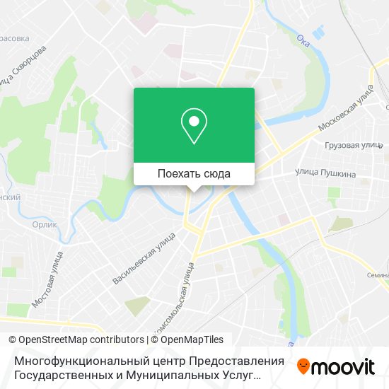 Карта Многофункциональный центр Предоставления Государственных и Муниципальных Услуг Населению г. Орла.