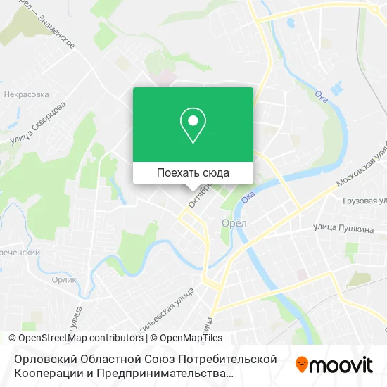Карта Орловский Областной Союз Потребительской Кооперации и Предпринимательства Общественная Организация.