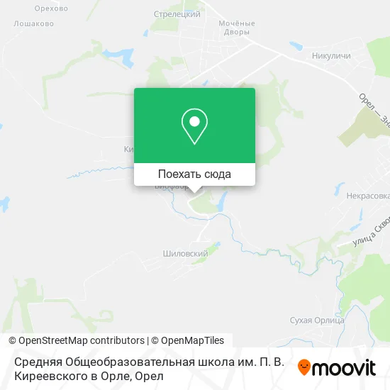 Карта Средняя Общеобразовательная школа им. П. В. Киреевского в Орле