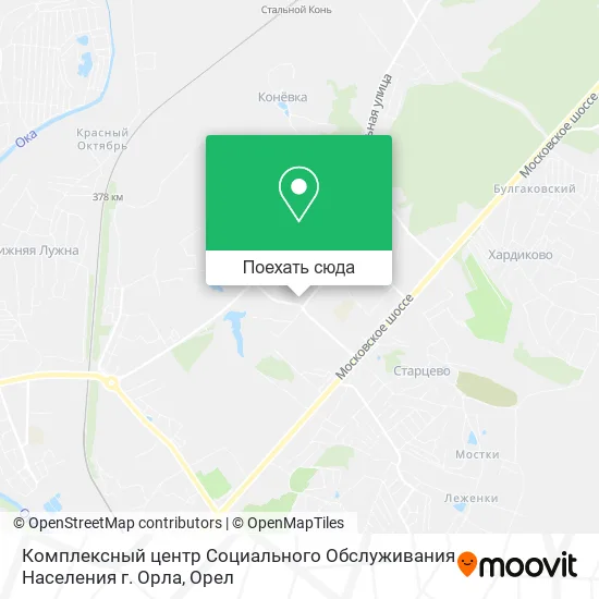 Карта Комплексный центр Социального Обслуживания Населения г. Орла