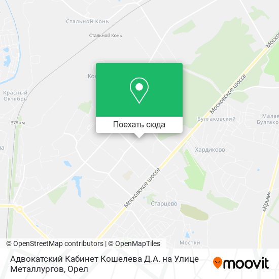 Карта Адвокатский Кабинет Кошелева Д.А. на Улице Металлургов