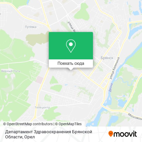 Карта Департамент Здравоохранения Брянской Области
