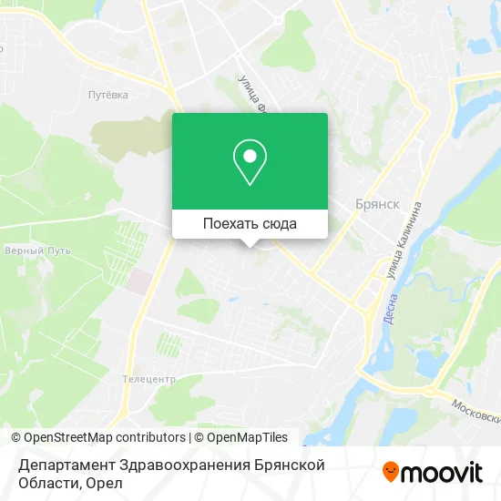 Карта Департамент Здравоохранения Брянской Области