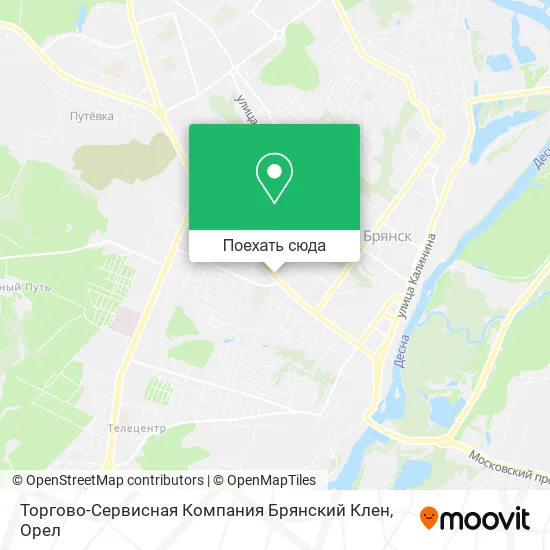 Карта Торгово-Сервисная Компания Брянский Клен