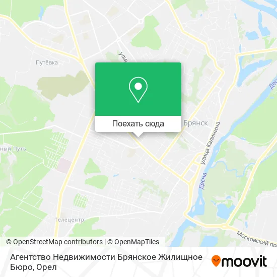 Карта Агентство Недвижимости Брянское Жилищное Бюро
