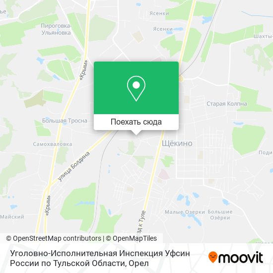 Карта Уголовно-Исполнительная Инспекция Уфсин России по Тульской Области
