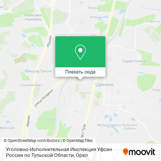 Карта Уголовно-Исполнительная Инспекция Уфсин России по Тульской Области