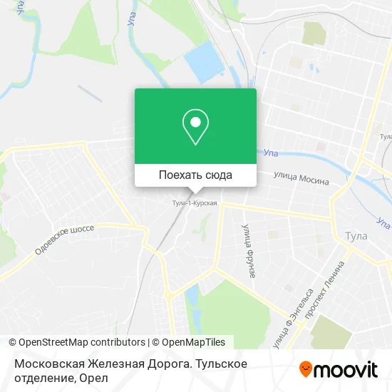 Карта Московская Железная Дорога. Тульское отделение