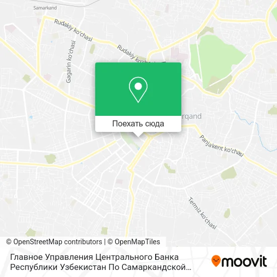 Карта Главное Управления Центрального Банка Республики Узбекистан По Самаркандской Области