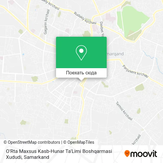 Карта O'Rta Maxsus Kasb-Hunar Ta'Limi Boshqarmasi Xududi