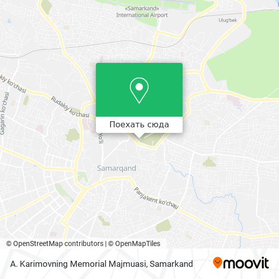 Карта A. Karimovning Memorial Majmuasi