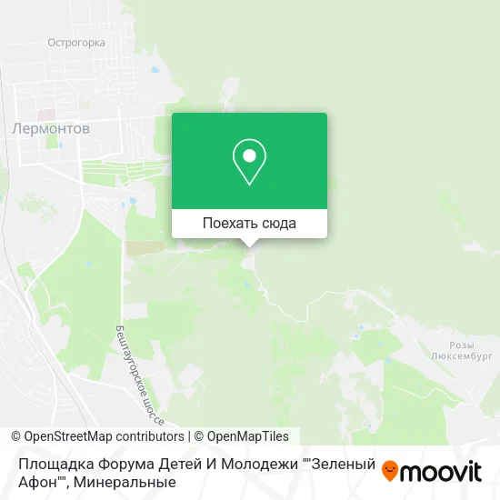 Карта Площадка Форума Детей И Молодежи ""Зеленый Афон""