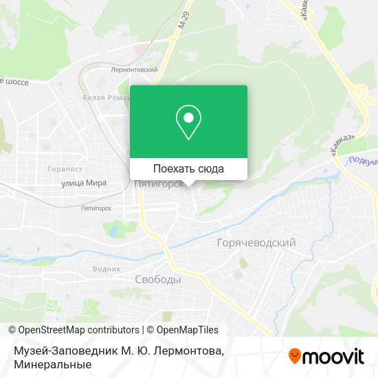 Карта Музей-Заповедник М. Ю. Лермонтова
