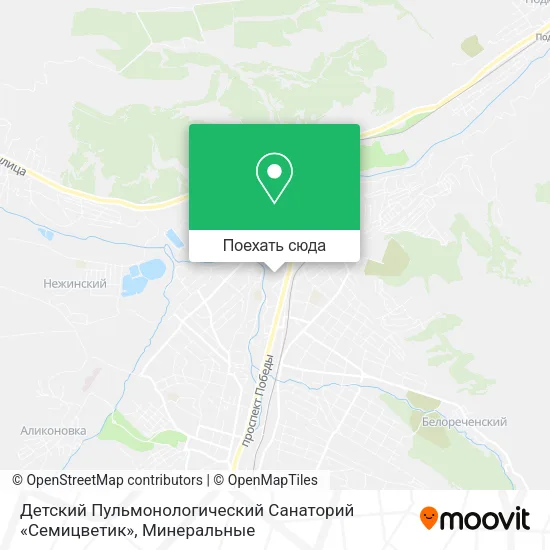 Карта Детский Пульмонологический Санаторий «Семицветик»