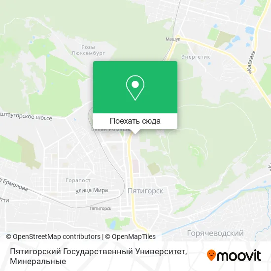 Карта Пятигорский Государственный Университет