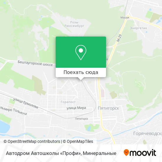 Карта Автодром Автошколы «Профи»