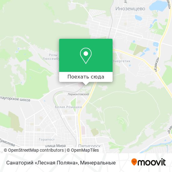 Лесная поляна санаторий пятигорск карта
