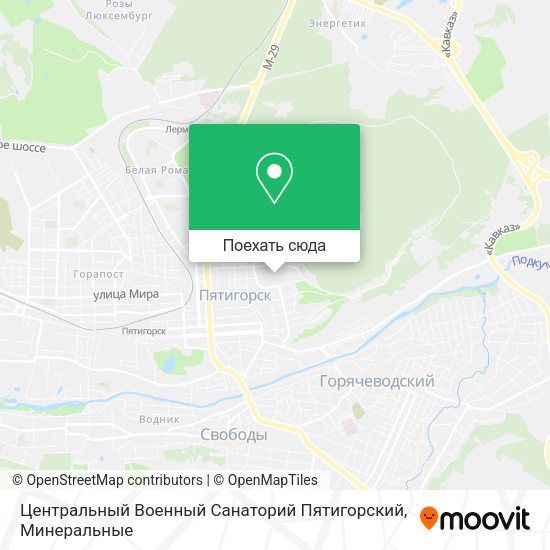 Карта Центральный Военный Санаторий Пятигорский
