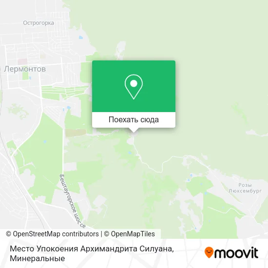 Карта Место Упокоения Архимандрита Силуана