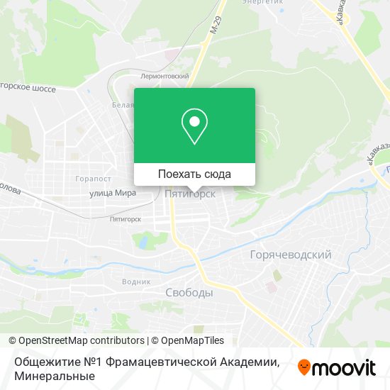 Карта Общежитие №1 Фрамацевтической Академии