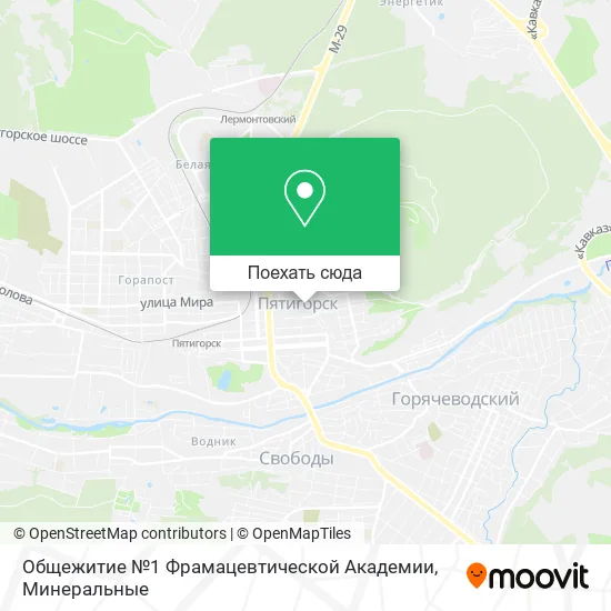Карта Общежитие №1 Фрамацевтической Академии