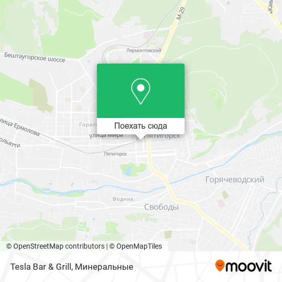 Карта Tesla Bar & Grill