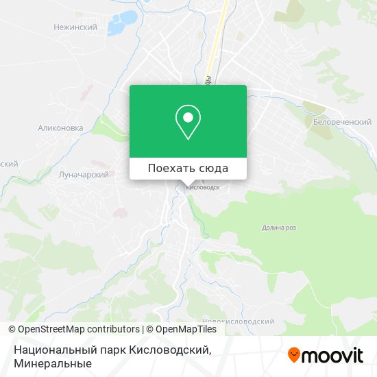 Карта Национальный парк Кисловодский