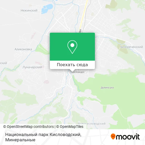 Карта Национальный парк Кисловодский