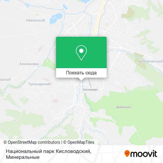 Карта Национальный парк Кисловодский