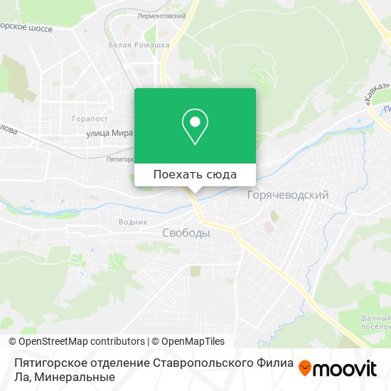 Карта Пятигорское отделение Ставропольского Филиа Ла