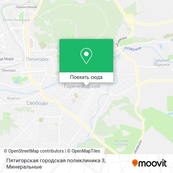 Карта Пятигорская городская поликлиника 3