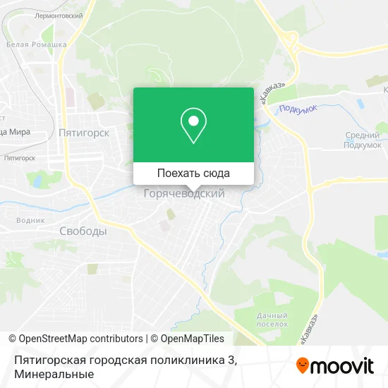 Карта Пятигорская городская поликлиника 3