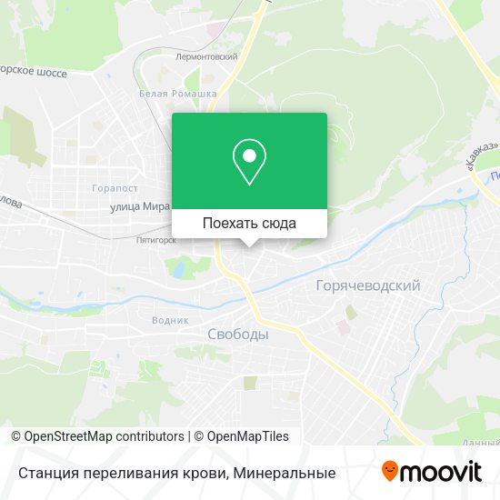 Карта Станция переливания крови