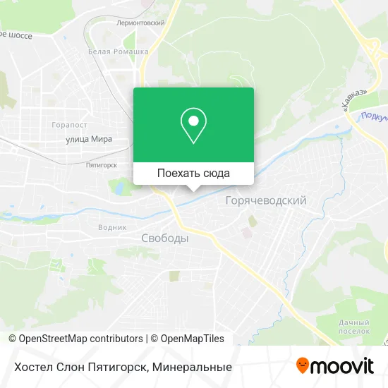 Карта Хостел Слон Пятигорск