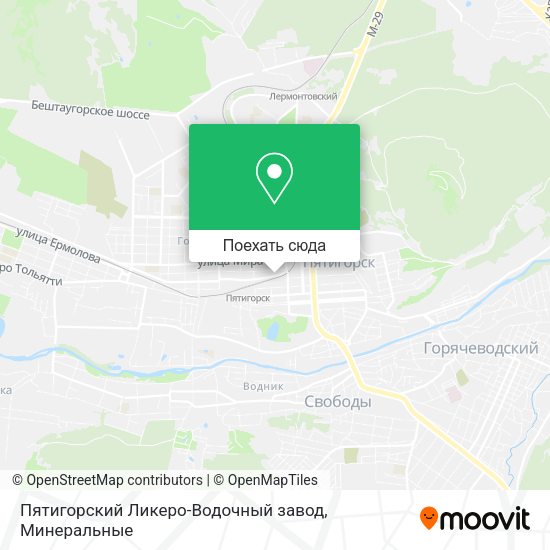 Карта Пятигорский Ликеро-Водочный завод