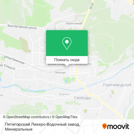 Карта Пятигорский Ликеро-Водочный завод