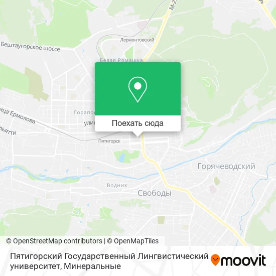 Карта Пятигорский Государственный Лингвистический университет