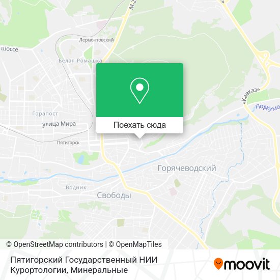 Карта Пятигорский Государственный НИИ Курортологии