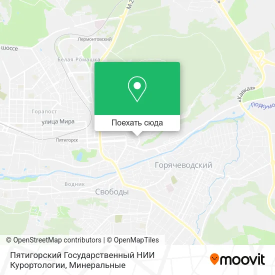 Карта Пятигорский Государственный НИИ Курортологии