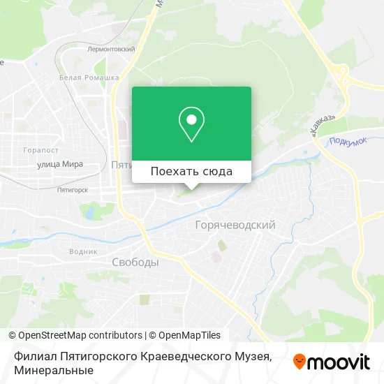 Карта Филиал Пятигорского Краеведческого Музея