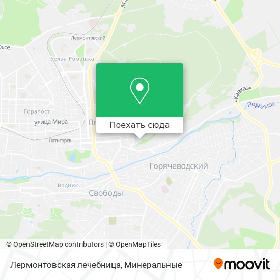 Карта Лермонтовская лечебница