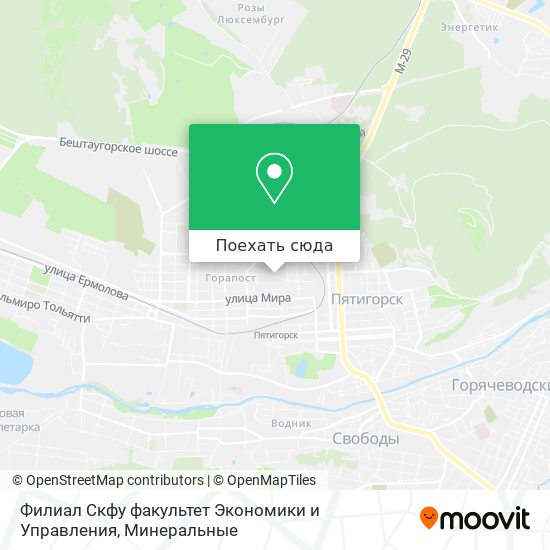 Карта Филиал Скфу факультет Экономики и Управления