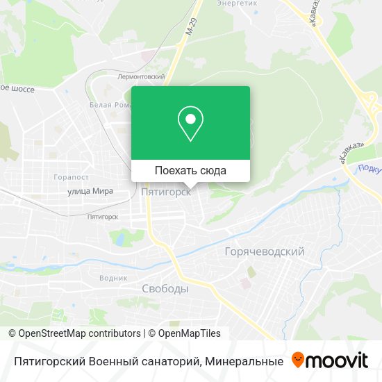Карта Пятигорский Военный санаторий