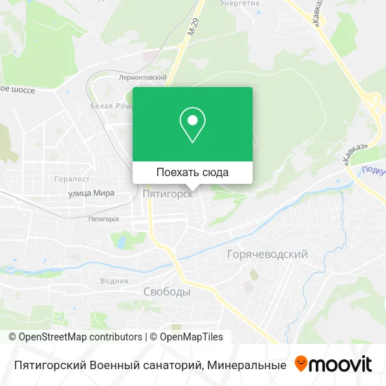 Карта Пятигорский Военный санаторий