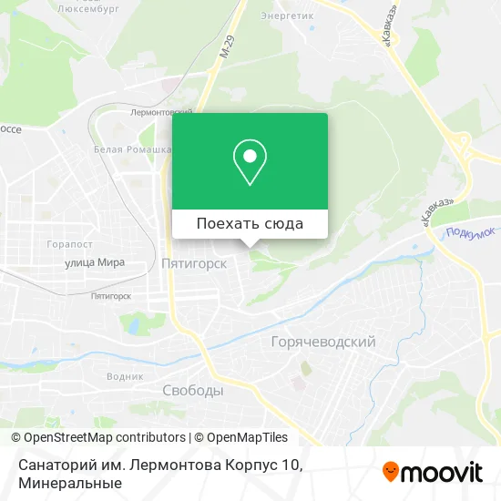 Карта Санаторий им. Лермонтова Корпус 10