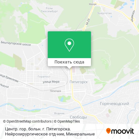 Карта Центр. гор. больн. г. Пятигорска. Нейрохирургическое отд-ние