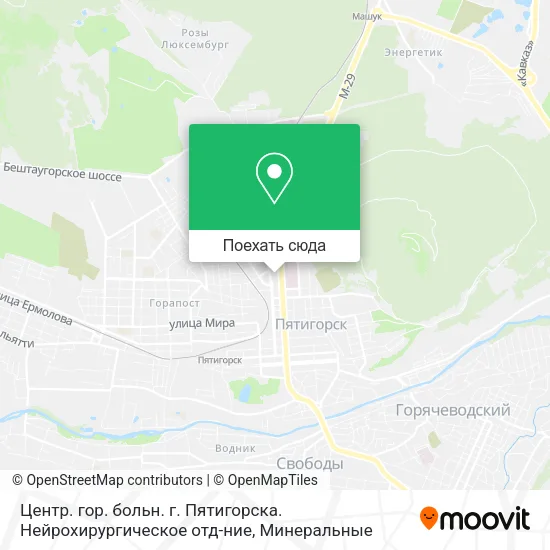 Карта Центр. гор. больн. г. Пятигорска. Нейрохирургическое отд-ние