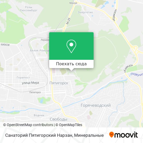 Карта Санаторий Пятигорский Нарзан